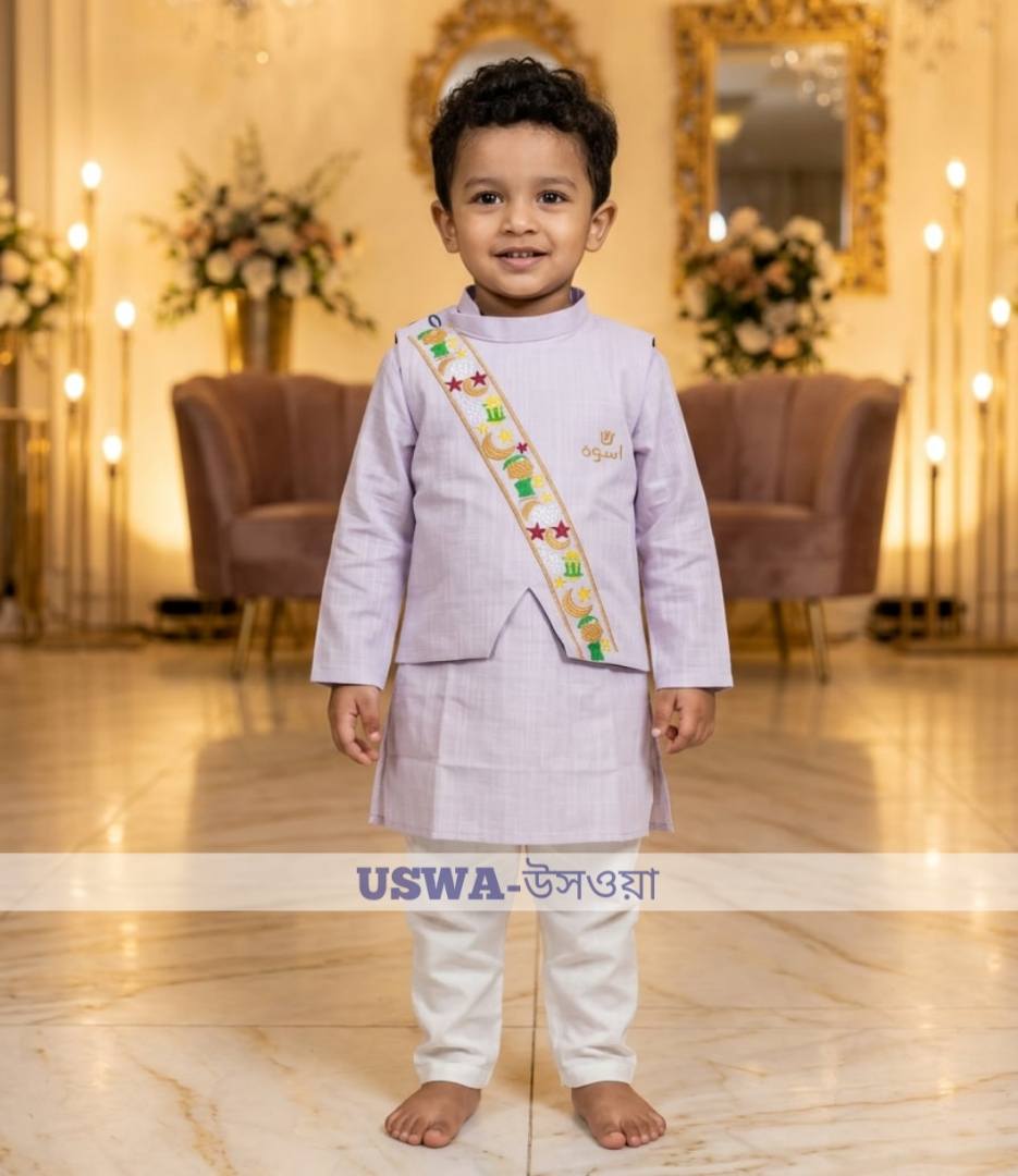 Party embroidery panjabi set - three piece panjabi / kurta/koti set for baby boys