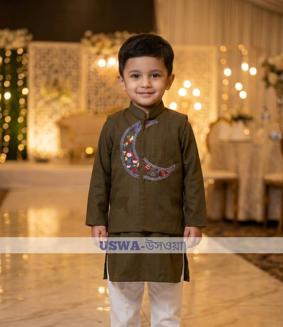 Party embroidery panjabi set - three piece panjabi / kurta/koti set for baby boys